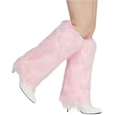 RECECASA Faux Fur Leg Warmers for Women, Fluffy Boot Cuffs Covers for Halloween, Christmas,Furry Costume Cute Cosplay