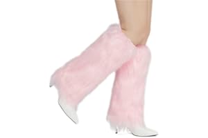 RECECASA Faux Fur Leg Warmers for Women, Fluffy Boot Cuffs Covers for Halloween, Christmas,Furry Costume Cute Cosplay