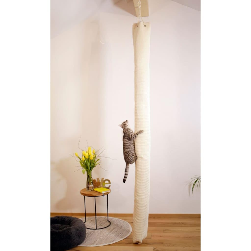 Kerbl Pet Klettersack Climber, Kratzsack, beige, 240cm, Ø 16cm, robuster Sisalteppich, für Katzen, zum Klettern, Befestigung an der Decke 2
