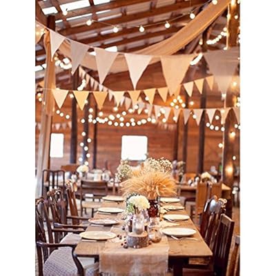 Conjugal Bliss 26PCS Perfect DIY Burlap Banner Decoration Linen Wall Hanging Flag For Wedding Baby Shower and Party Birthday Decorations