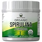 Organic Spirulina Powder by Peak Performance. Ecologically Grown Organic Vegan Algae Superfood. Non GMO, Lab Tested, Non Irradiated, Made in USA. Natural Chlorophyll. Powdered Supplement Espirulina