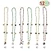 Set of 12 Christmas Jingle Bells Necklaces for Christmas and Holiday Party Favors with 6 Designs