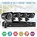 FLOUREON House Security Camera System 1080N DVR + 4 Pack 1.0MP CMOS Lens CCTV Security Camera 1500TVL Night Vision Remote Access Motion Detection (8CH+ 4X 1500TVL Camera)