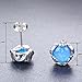 Bamos Jewelry 7.6MM White Gold Blue Fire Opal Best Friend Wedding Earrings Studs for Womens and Girls