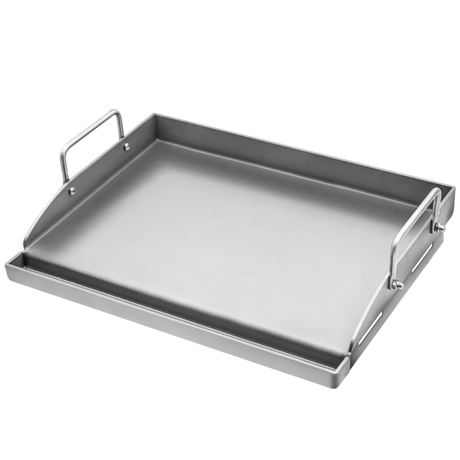 Photo 1 of ABYDA Universal Stainless Steel Cooking Griddle, Heavy-Duty 4mm Flat Top Plate Insert with Grease Groove and Removable Handles,Premium Nonstick Coating for Gas/Charcoal/Stove, 17"x13"