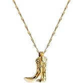 ULLKEL Cowboy Boot Necklace for Women - Western Cowgirl Jewelry Gift, Boot Charm Pendant for Country Music Fans, Cowboy Accessory