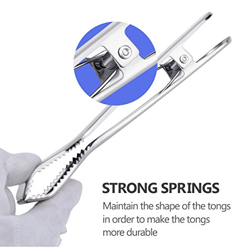 image for TRUSBER 2 Packs Ice Tongs for Ice Bucket, Stainless Steel Food Serving