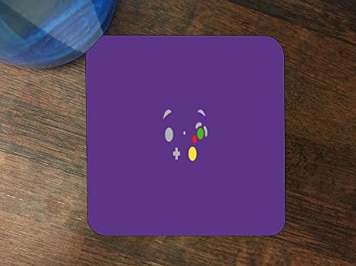 Minimal Retro Purple Gamer Silicone Drink Beverage Coaster 4 Pack by Demon Decal