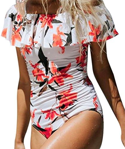 Familizo - bikini - Siamese print - swimsuit for women, polyester, white, L