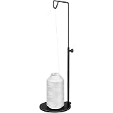11.22"-18.31" Adjustable Cone Thread Holder for Sewing Machine, Matte Black | Heavy Metal Base, For Large Cones, Embroidery Serger or Quilting