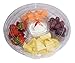 JA Kitchens 5 Compartment, Disposable Clear Fruit / Vegetable Tray with Lid (5 Sets)