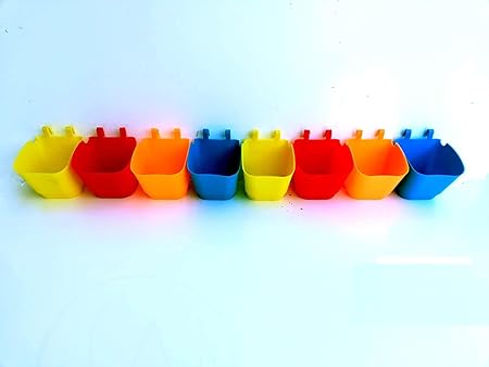 ROOKHRAJ PAUDHSHALA Vertical Garden Wall Hanging Colourful Pots, Real Vertical Gardening Hook Pot and Planters
