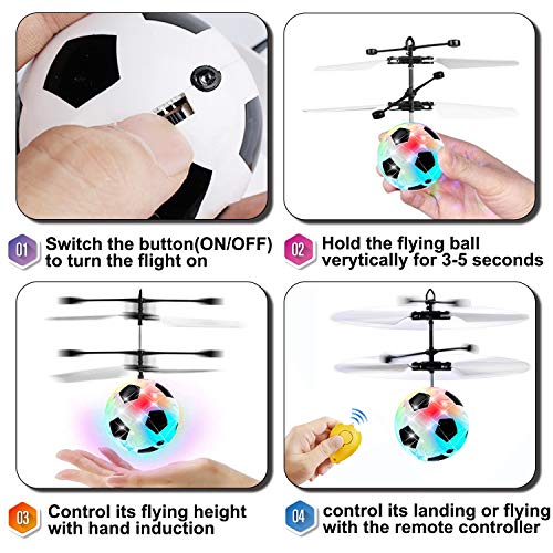 [2 Pack] Flying Ball Toys, Best Gifts for Kids Boys Girls Magic RC Flying Toys Helicopter Infrared Induction Drone with Remote Controller - Replace Screen Time with Healthy Family Fun (in 2 Packages) - Thumbnail 5