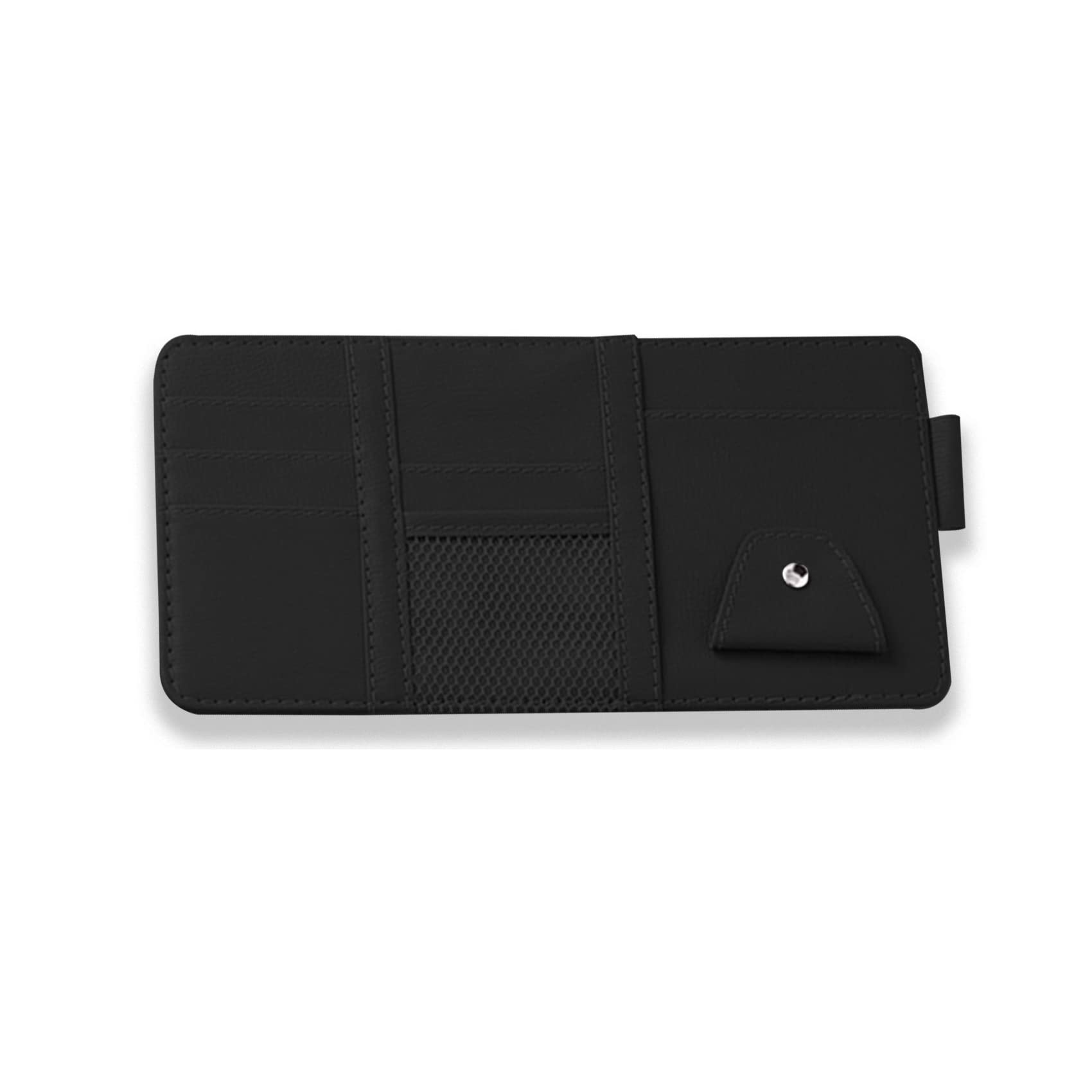 Photo 1 of 1 Pack Car Sun Visor Organizer, Sunglasses Holder for Car Sun Visor, Auto Interior Accessories Pocket Organizers Can Store for Sunglasses, Documents, Cards, Pen, Drivers License (Black)