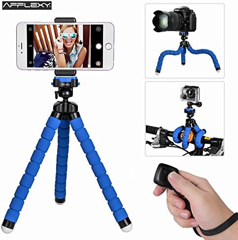 Phone Tripod, AFFLEXY 10.7 Inch Flexible and Adjustable iPhone Tripod Mount with Remote and Universal Clip, Portable Tripod for iPhone, Android Phone, Camera, Webcam and GoPro