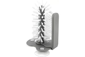 MUMUSUKI Glass Washer with 360° Brush, Water Bottle Brush Glass Cup Washer with Suction Base for Beer Cup Long Leg Cup Red Wine Glass and More Kitchen Sink Home Tools