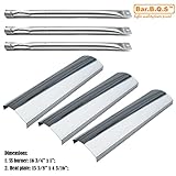 Bar.b.q.s Parts Kit DG171 Replacement Master Forge SH3118B Gas Barbecue Grill Burners & Heat Plates (Stainless Steel Burner ,Stainless Heat Plate)