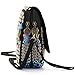Embroidery Flowers Canvas Crossbody Bag, Women Messenger Bag, Cellphone Pouch Purse