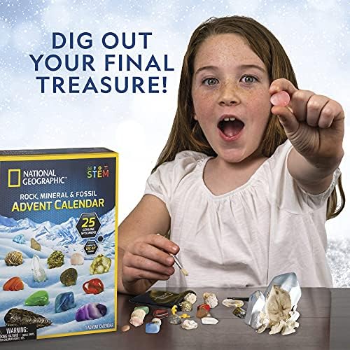 NATIONAL GEOGRAPHIC Advent Calendar 2021 - Rocks, Minerals & Fossils Advent  Calendar for Kids & Geology Enthusiasts, a Complete Rock Collection  Christmas Countdown Calendar with Mini Gemstone Dig Kit (Color:  Multi-Color) |
