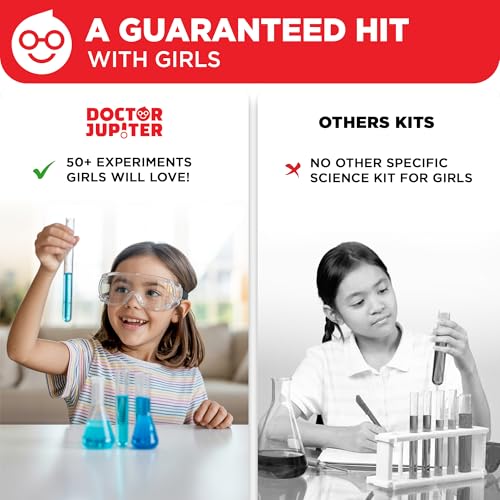 Doctor Jupiter Science Experiments Kit for Girls Ages 4+ | Birthday Gift for 4-5-6-7 Years Old Girls | STEM Toys | Chemistry Set | 50+ Experiments Starter Series