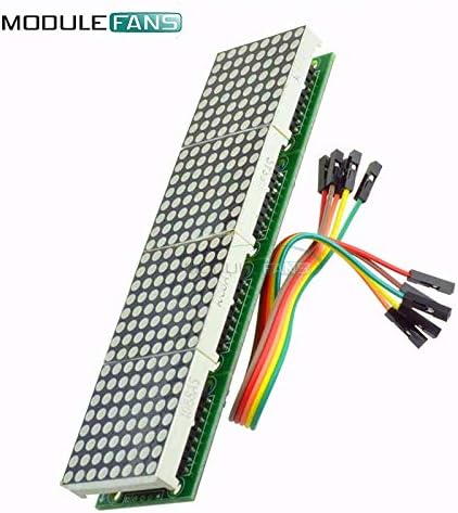 MAX7219 LED Microcontroller 4 in 1 Display with 5P Line Dot Matrix Control Module for Arduino 8 x 8 Dot 5V Common Cathode