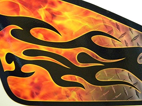 East Coast Vinyl Werkz Fuel tank decals for Harley Davidson Sportster -'Torched Diamond Plate'