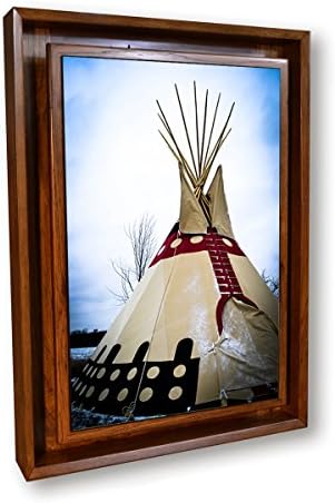 Stealth Furniture Hidden Compartment Picture- Wall Mounted Type 1- Medium (Dark Hickory - Teepee)