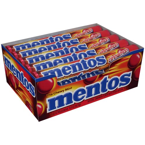Mentos Halloween Trick or Treat Candy, Mint Chewy Roll, Cinnamon, Individually Wrapped Bulk Candy for Adults & Kids, Party, Non-Melting, 14 Count (Pack of 15)