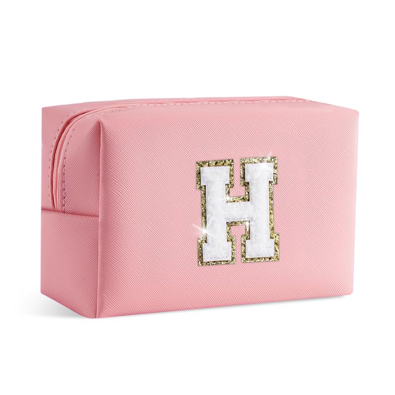 SEFORICO Small Makeup Bags for Women - Waterproof Leather Cosmetic Bag A-Z Personalized Bag Portable Travel Women's Purse Girls Gifts