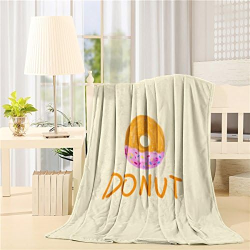 Luxury Collection Ultra Soft Plush Fleece Lightweight All-Season Throw/Bed Blanket by SIGOUYI (Queen 50x80 Inch, Cute Cartoon Donut for Kids)