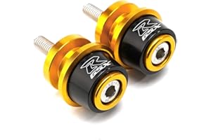 MOWOK Motorcycle Swing Arm Spools Sliders CNC Swing Arm Stand Screw Swingarm Stand Paddock Compatible for Suzuki GSXR1000 GSXR1300 GSXR600 GSXR750 GSXR 125 GSXR 150 (Gold)