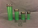 Dram 4 Pack Reversible BLACK LID Containers 60, 30, 20, 08 DR Rx Pill Pharmacy Vials Crafts Coins Storage Vitamins Medicine MMJ 420 Jar Bottle (GREEN)