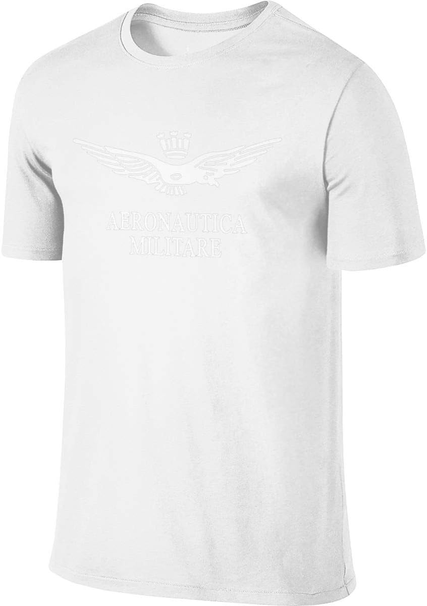 KOOLE Men's Aeronautica Militare Comfortable Tennis Short Sleeves Cotton Tshirts White