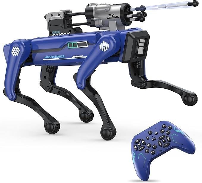 Smart Robot Dog for Kids - Police Edition - Shooting with gel bullets, Voice Commands, Remote Control, AI Programming, Music, Dance, STEM Learning Toy for Boys & Girls Ages 6+ روبوت كلب ذكي