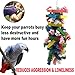 Coppthinktu Parrot Toys for Large Birds 19.7 Inch Bird Toys African Grey Parrot Toys Bird Block Knots Tearing Toy Natural Wooden Parrot Chewing Toy for Medium and Large Parrots and Birdsthumb 1