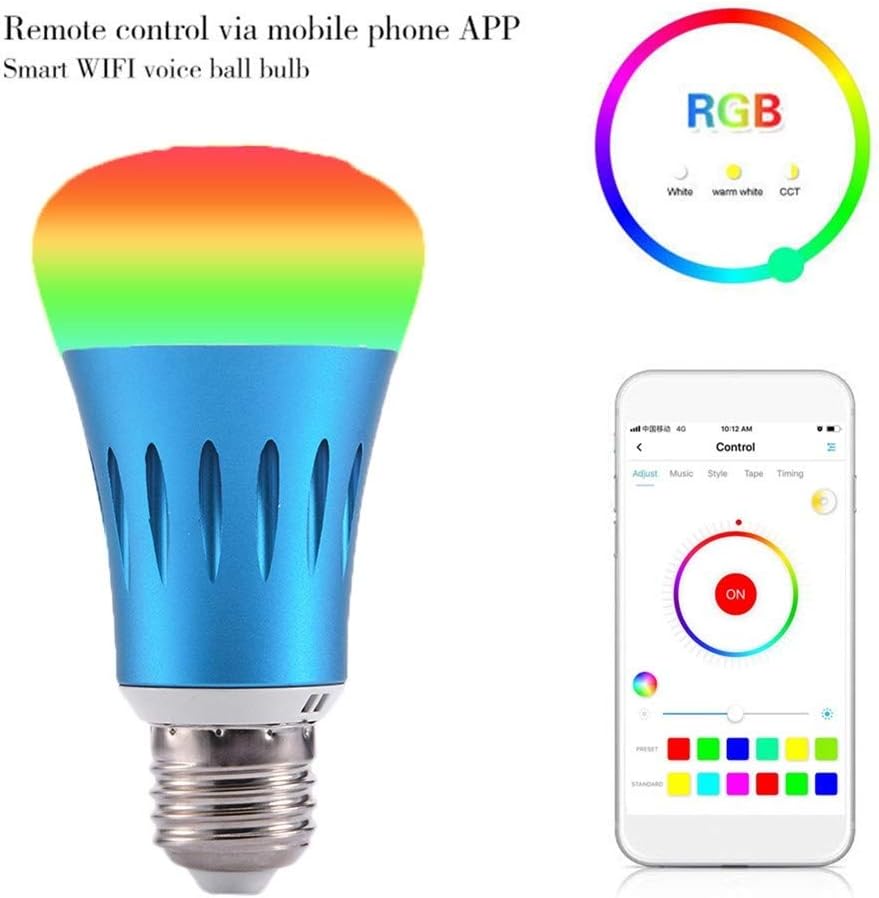 WiFi Smart Bulb, Dimmable LED Light Bulbs, Compatible with Alexa Echo and Google Home