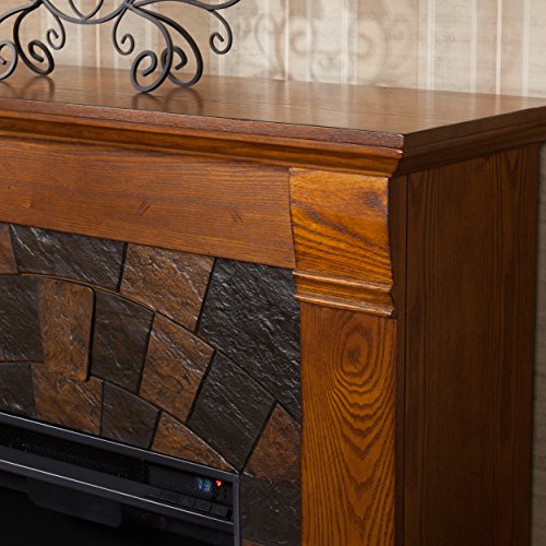 SEI Elkmont Salem Electric Fireplace, Antique Oak