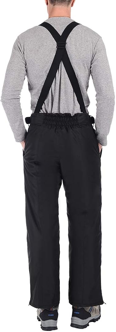 qualidyne Men's Snow Ski Bib Pants 10000mm Waterproof Insulated Snowboard Trousers with Detachable Bib : Clothing