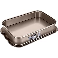 AYUBOOM Square Springform Pan, Dessert Pan Nonstick Leakproof Cake Pan Bakeware Cheesecake Pan, Removable Bottom,Gold (15.7" 