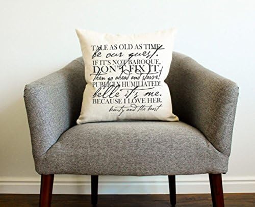 Beauty and the Beast Favorite Lines Pillow - Gift for Her, Gift for Him, Belle, Be Our Guest, Beauty and the Beast Movie, Disney