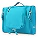 Heavy Duty Waterproof Hanging Toiletry Bag - Travel Cosmetic Makeup Bag for Women & Shaving Kit Organizer Bag for Men - Large Size: 10.2 x 4.5 x 8.5 Inch (Blue)
