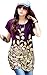 OURS Women's Short Sleeve Casual Floral Printed Dress Loose Top Blouses