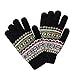 LETHMIK Womens&Girls Thick Knit Gloves Warm Winter Colorful Glove with Wool Lined Black