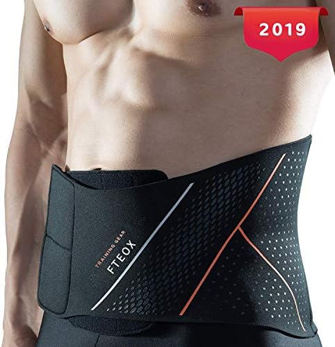FTEOX Waist Trimmer Belt,Weight Loss Belt Sweat Belt Waist Trainer Belt Slimming Belt for Women&Men Stomach Fat Burner Low Back Lumbar Support Adjustable Straps with Sauna Suit Effect