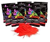 Holi Color Powder Red 10 Pack of 70 Grams Each
