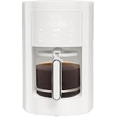 ELLE 1.8L Digital Coffee Maker with Smart Touch Display Brew Strength Selection Programmable Washable Filter 12 to 14 Cup Capacity Automatic Shut Off 1000W White