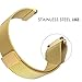LoveBlue Compatible Pebble time 22mm Magnetic Milanese Loop Stainless Steel Band Replacement Accessories Compatible Pebble Time/Pebble Time Steel, Samsung Gear S3 Frontier//TicWatch Pro(Milanese-Gold)