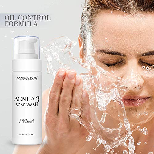 MAJESTIC PURE Acnea3 Scar Acne Wash Foaming Facial Cleanser Soothes Blemishes and Clears Pores