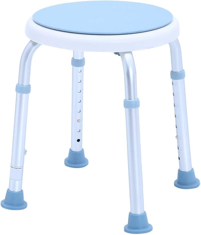 Foldable Round Shower Stool Elderly Height Adjustable Bath Chair