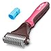 Lanoliv Pet Dematting Grooming Tool | 2 Sided Stainless Steel Undercoat Deshedding Comb for Medium and Long - Haired Cats and Dogs, Silicone Finger Toothbrush, eBook on Caring for Your Dog primary